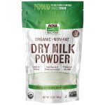NOW Natural Foods, Organic Non-Fat Dry Milk Powder with Protein and Calcium, Product of the USA, 12-Ounce (Packaging May Vary) (Pack of 2)
